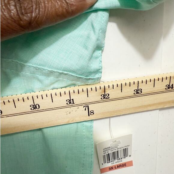 IZOD Saltwater Mint Green Button-Down Fishing Shirt Men’s 3XL NWT Lightweight - Picture 7 of 10